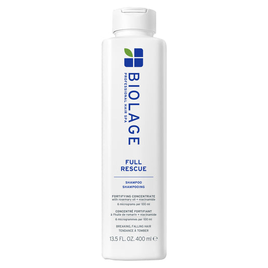 Biolage front bottle showing product and fuller-hair benefit