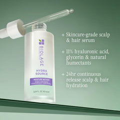 Aloe vera leaf with Biolage label that illustrates natural soothing