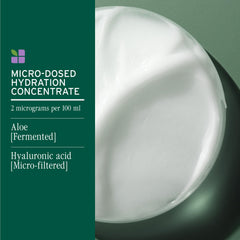 Biolage Hydra Source pouch on bathroom shelf in routine setting, easy weekly treatment