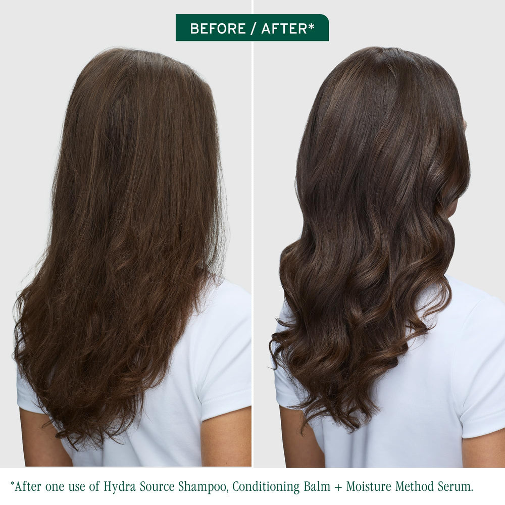 Biolage clear serum drop texture emphasizing lightweight hydration