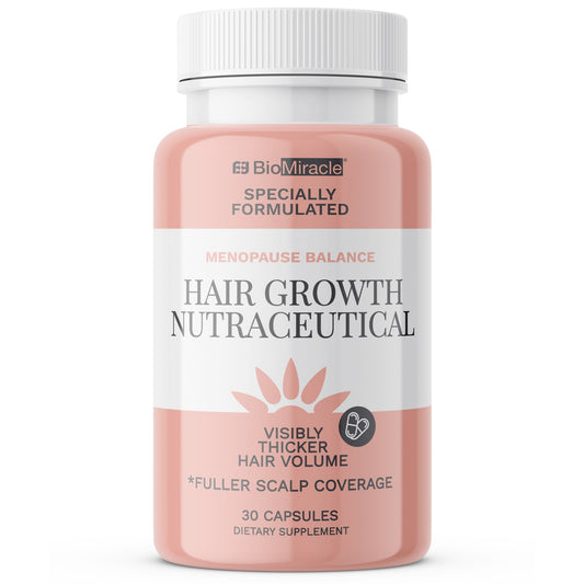 BioMiracle bottle front view showing supplement for fuller hair benefits