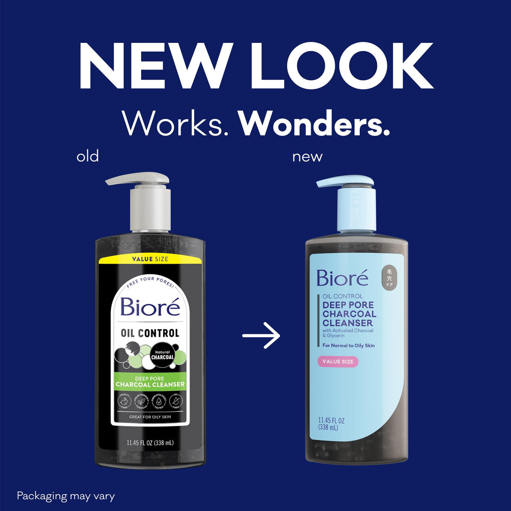 Bioré close-up of black gel texture highlighting charcoal's oil-absorbing quality
