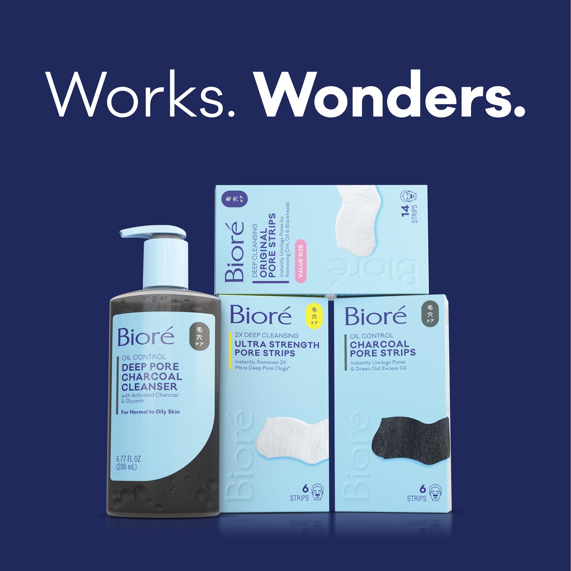 Bioré bottle styled on bathroom shelf showing routine-ready, everyday convenience