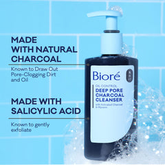 Bioré charcoal particles close-up highlighting impurity removal