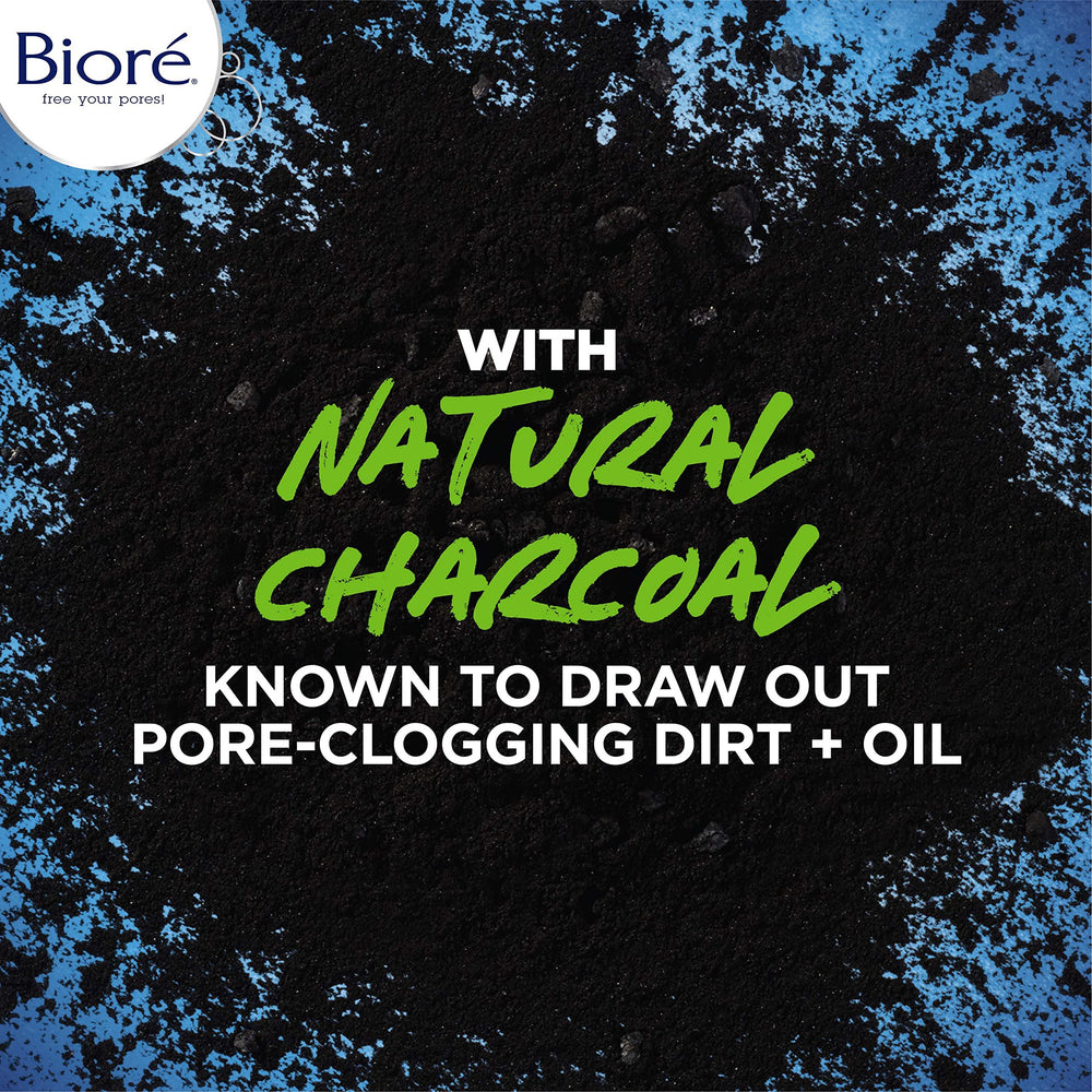 Bioré charcoal particle close-up highlighting purifying action and impurity draw benefit