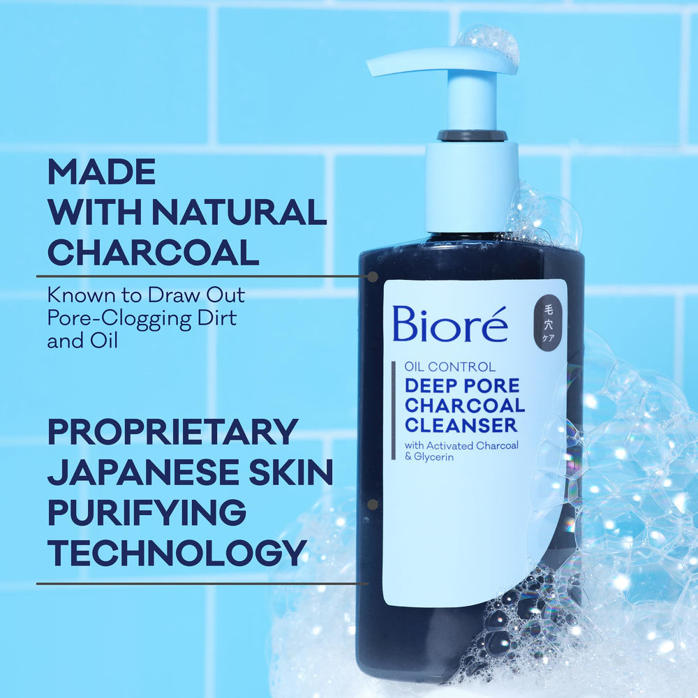 Bioré foamed cleanser on hand demonstrating rich lather and easy rinsing benefit