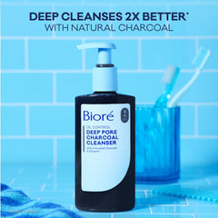 Bioré foam showing black-to-white lather and thorough coverage