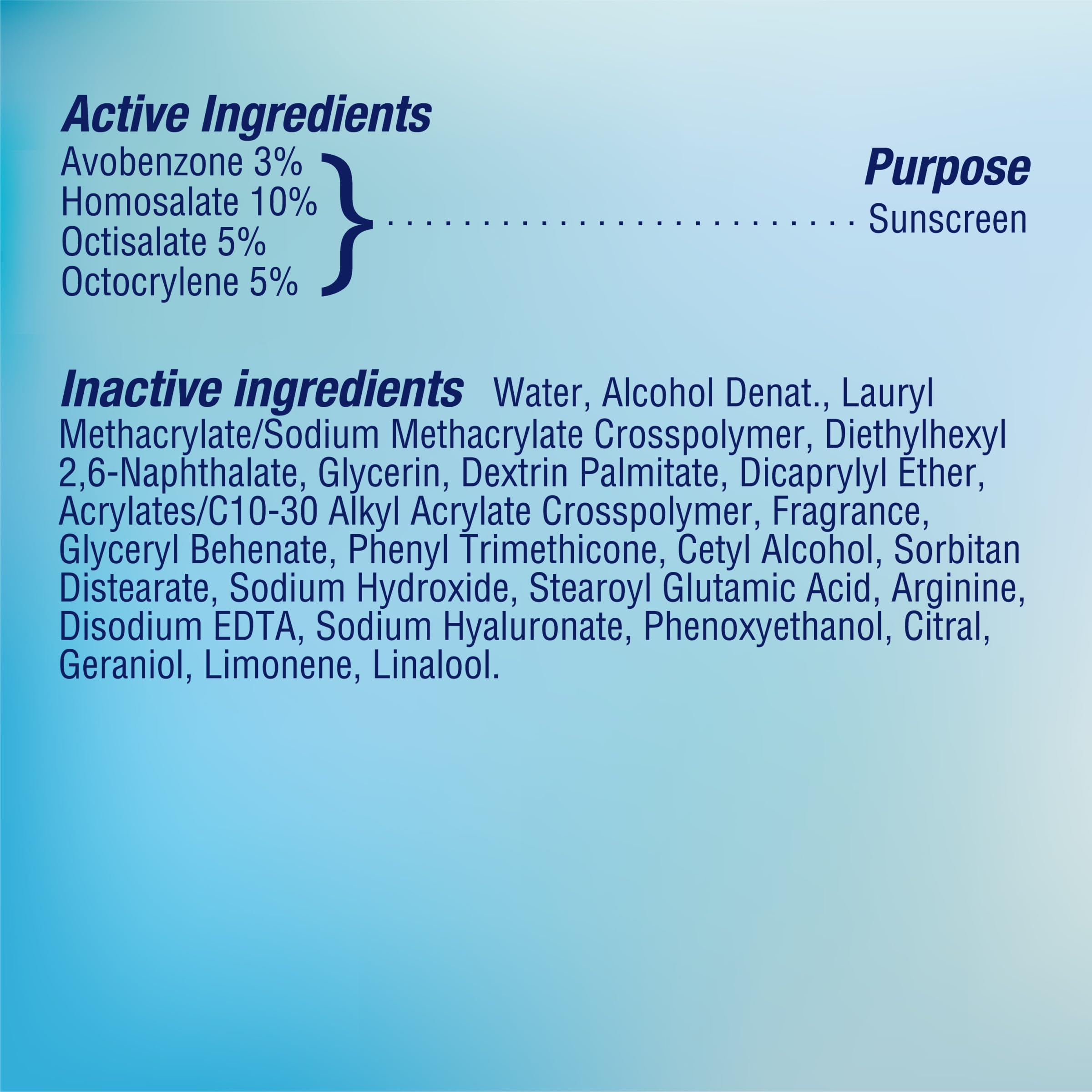 Biore product label and ingredients list for transparent formulation info