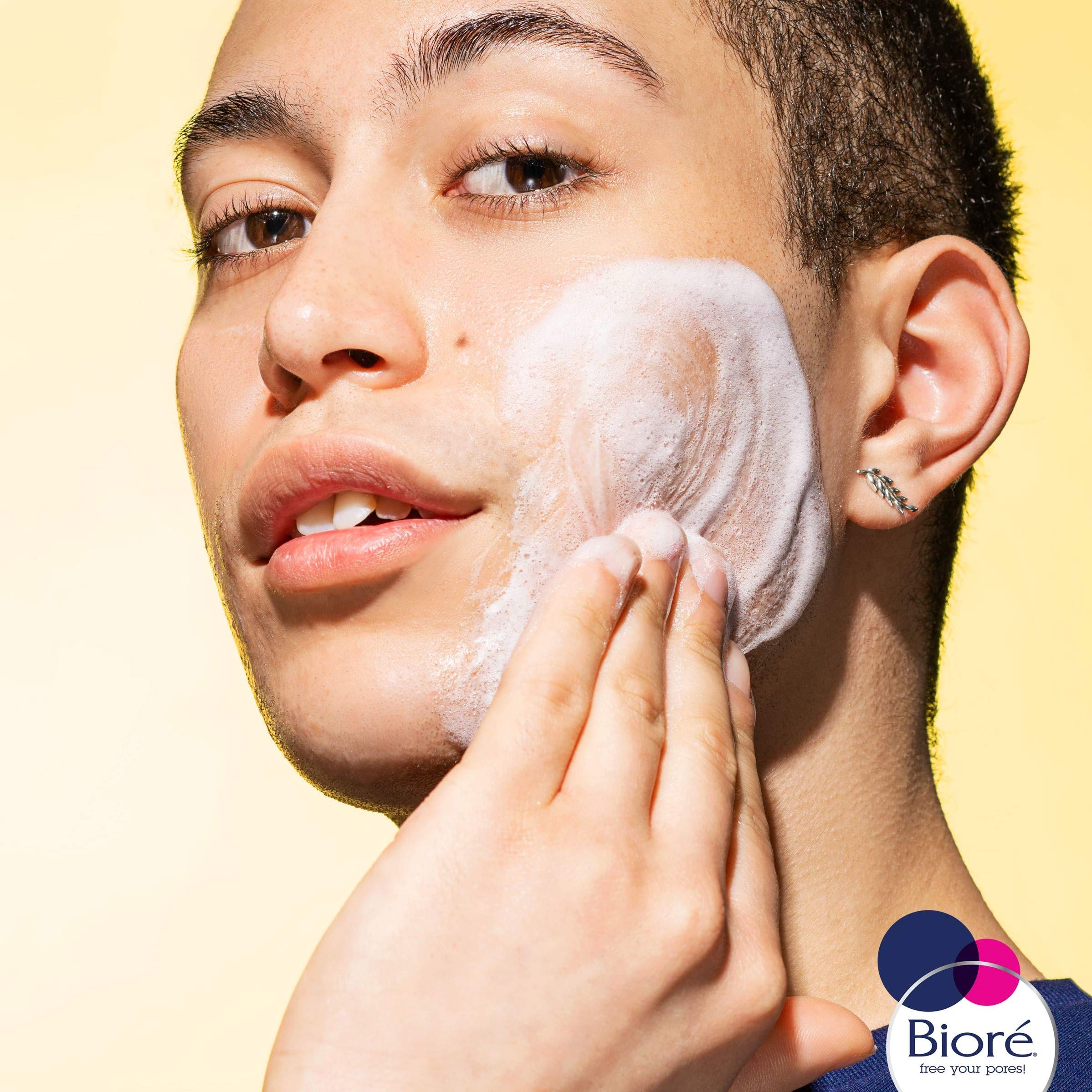 Bioré cleanser on bathroom shelf showing convenient everyday use