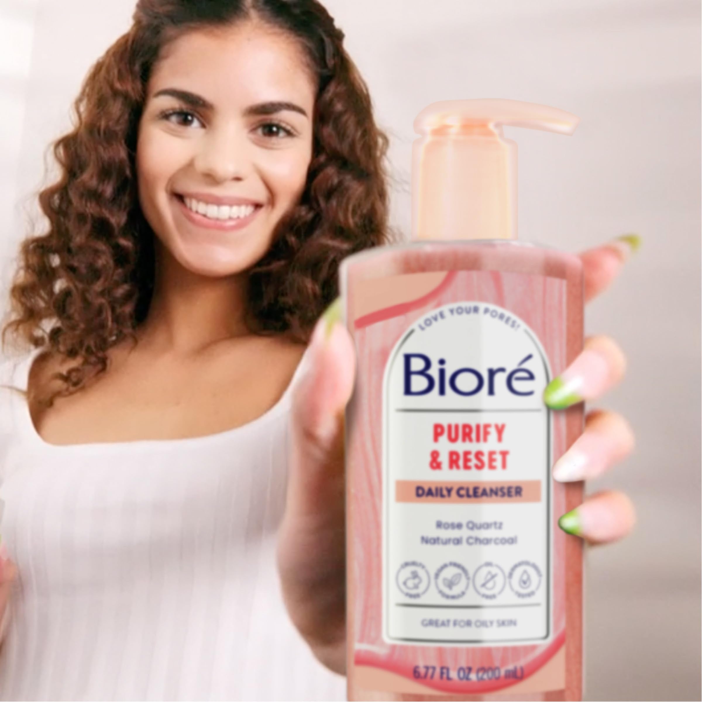 Bioré product styled on bathroom shelf showing lifestyle and countertop readiness