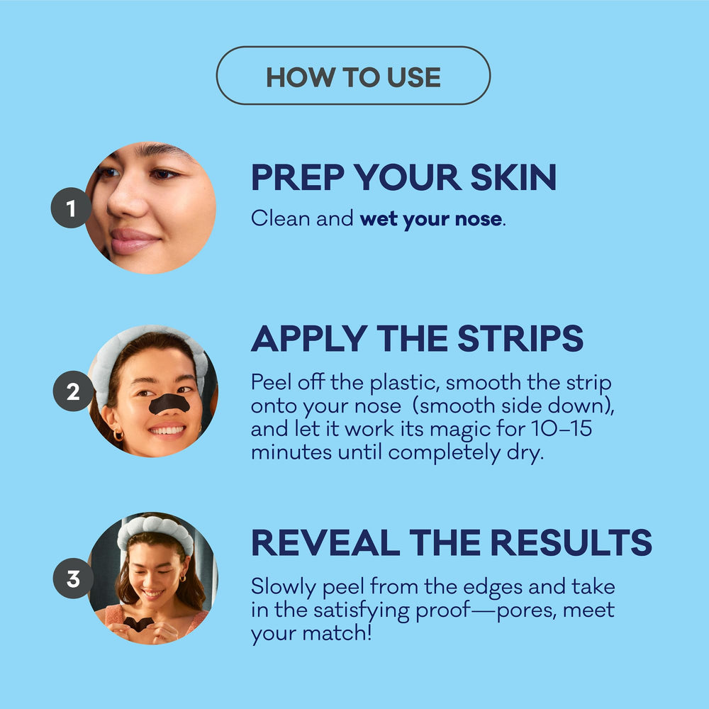 Bioré strip applied on nose in use demonstrating quick cleansing