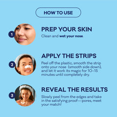 Bioré strip peeled displaying removed blackheads for visible clean pores