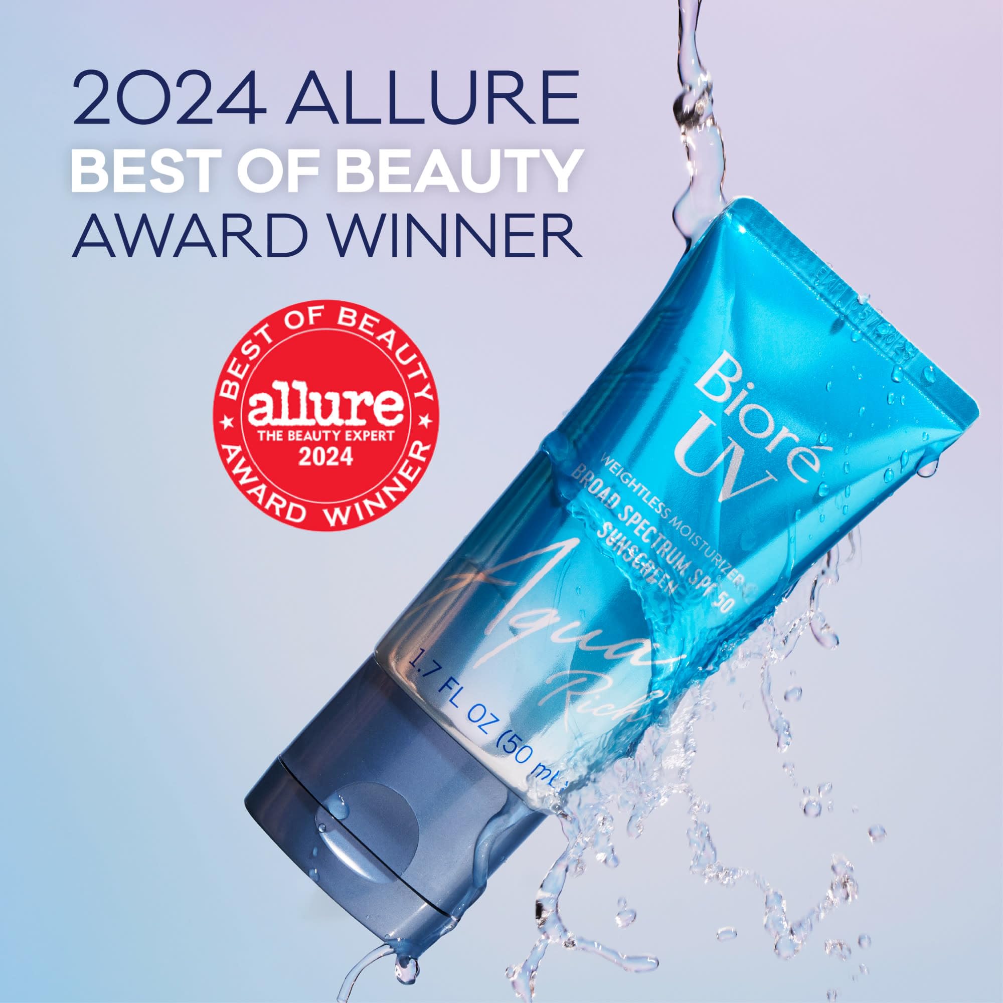 Biore gel-cream texture close-up highlighting lightweight hydration