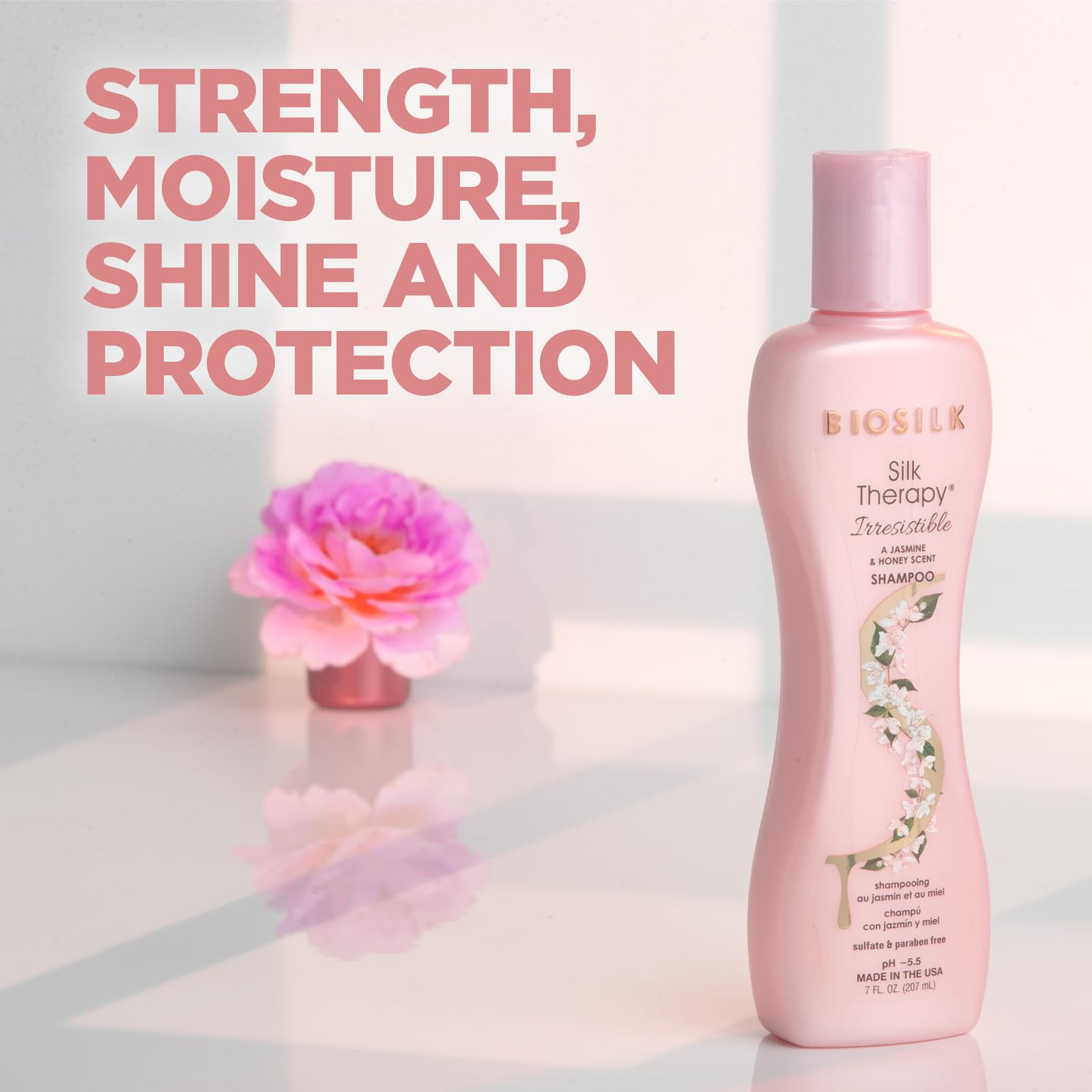 BioSilk bottle in hand for size comparison and travel-friendly benefit