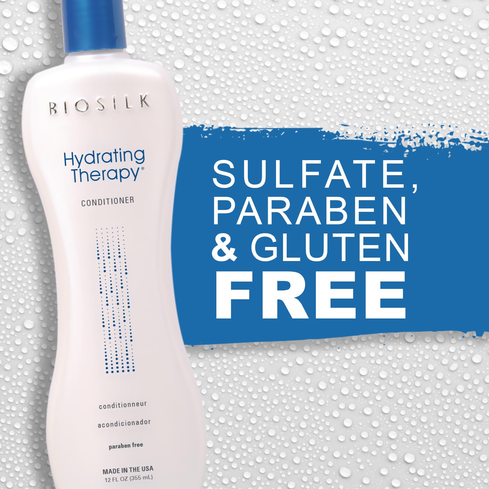 BioSilk conditioner cream consistency on fingers to illustrate spreadability benefit