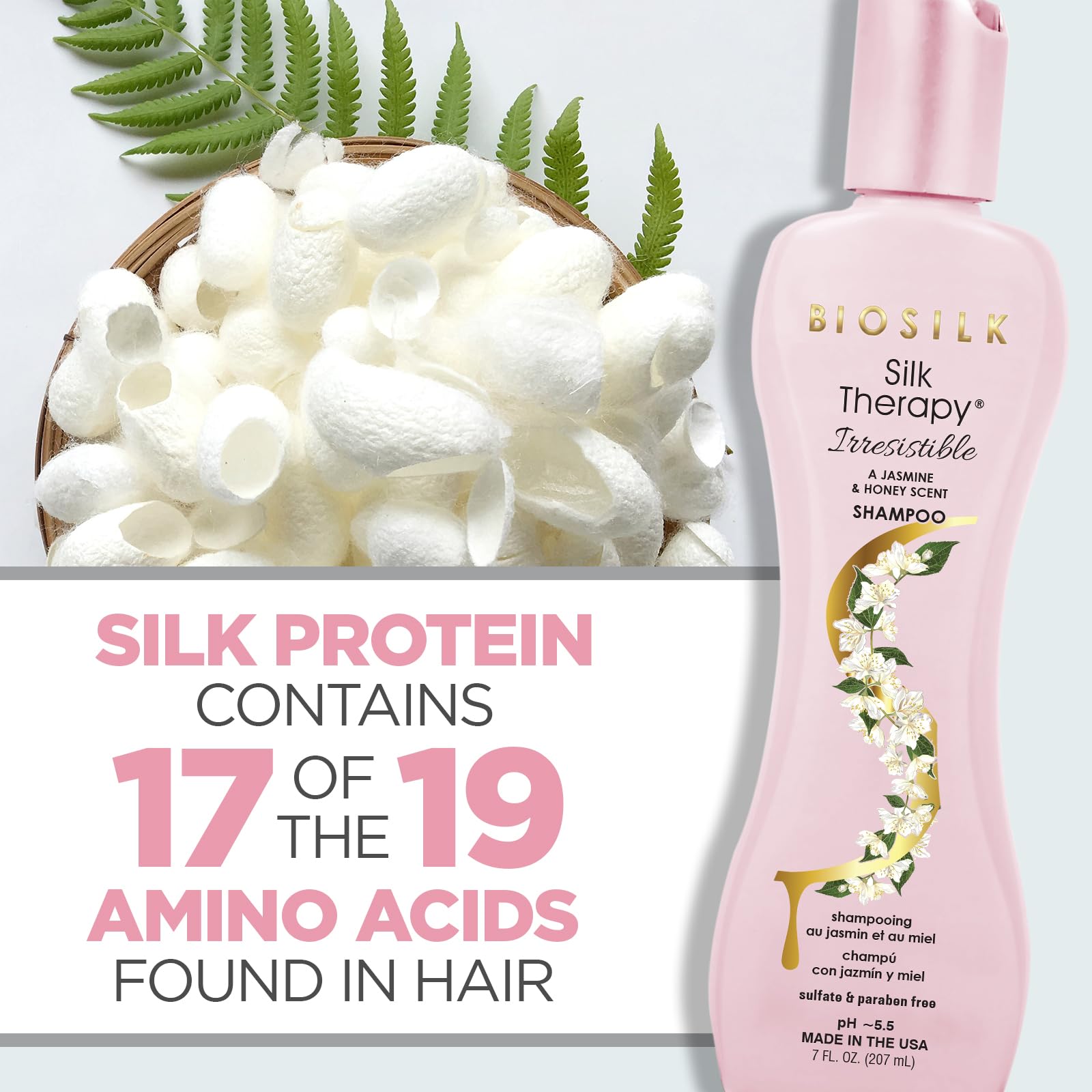 BioSilk bottle on bathroom shelf in lifestyle setting showing luxe benefit