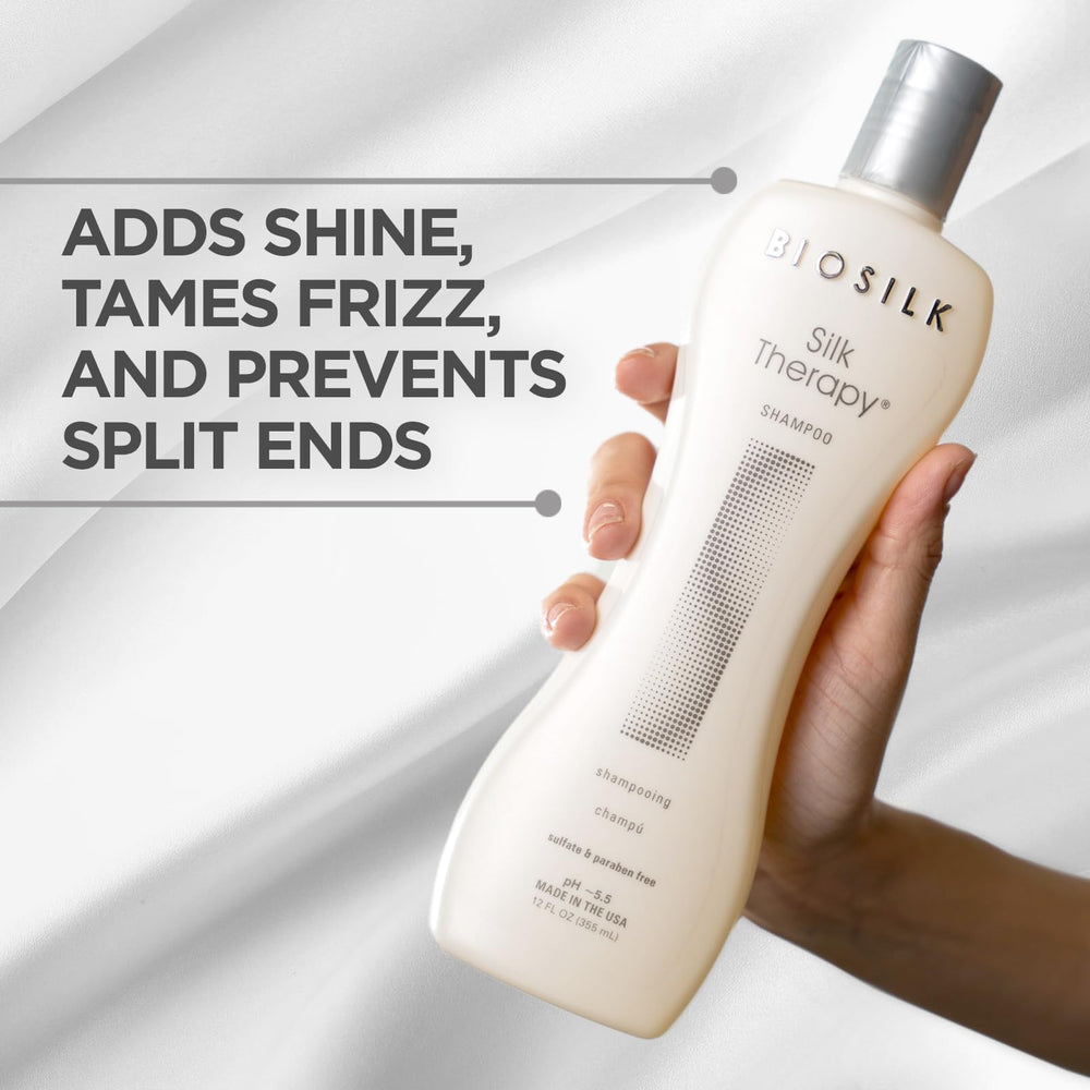 BioSilk dispensing shampoo from pump for easy application
