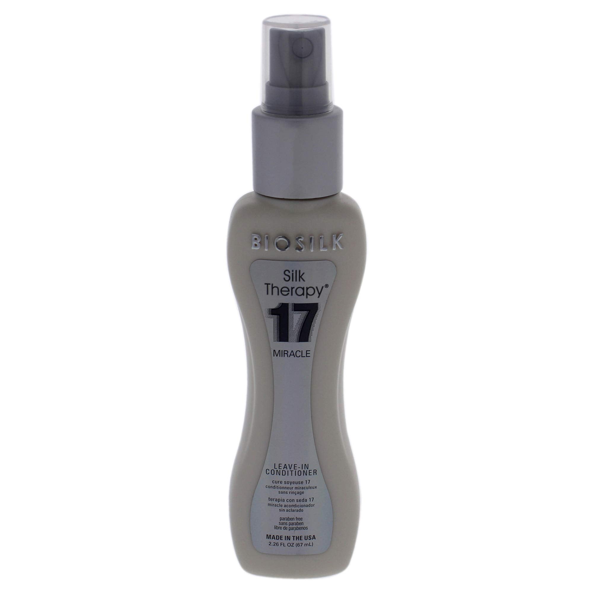 BioSilk front bottle view showing label and travel-friendly size benefit