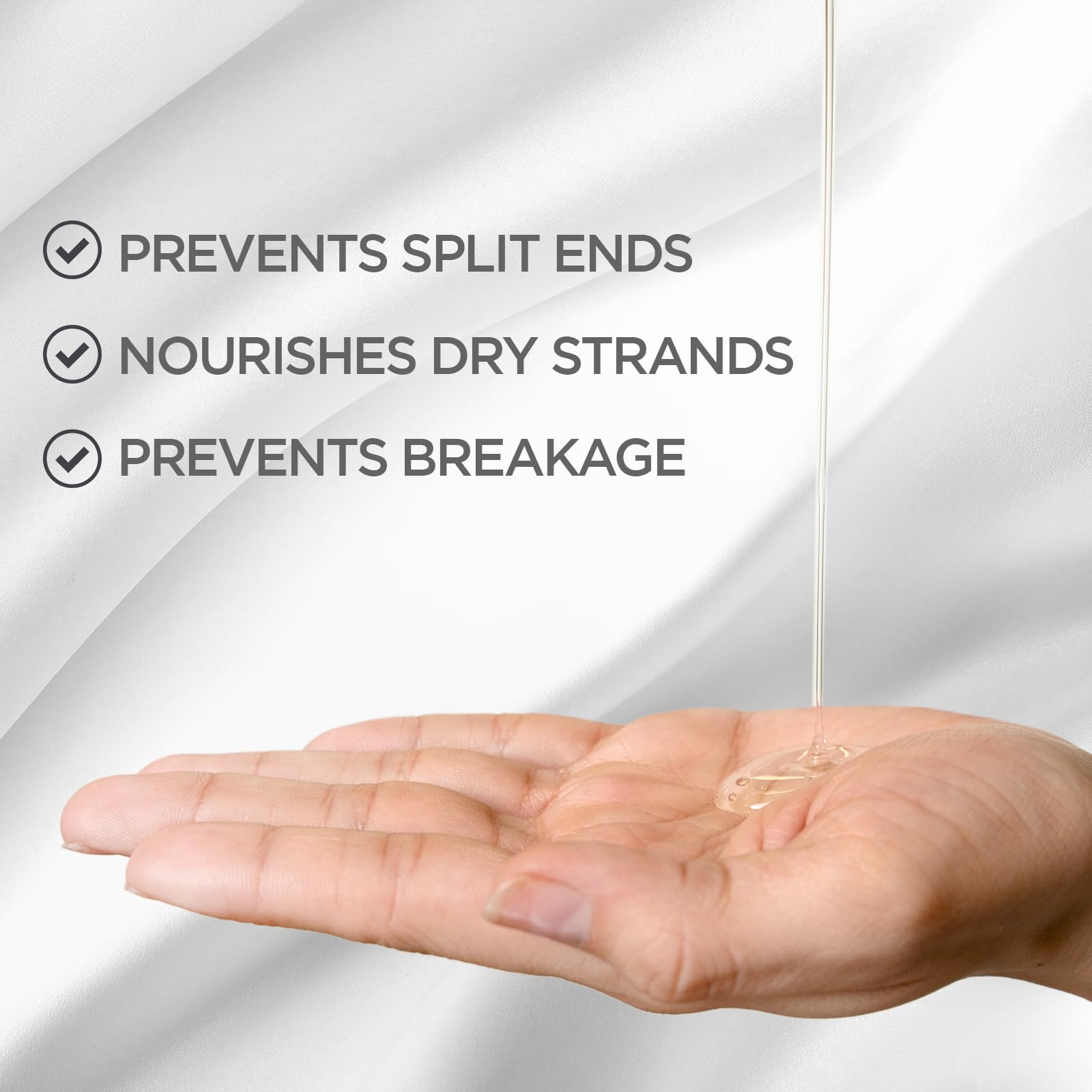 Applying BioSilk to damp hair mid-lengths to ends for frizz control