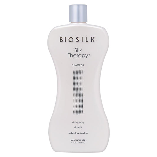 BioSilk front bottle view shows product and easy dispensing benefit
