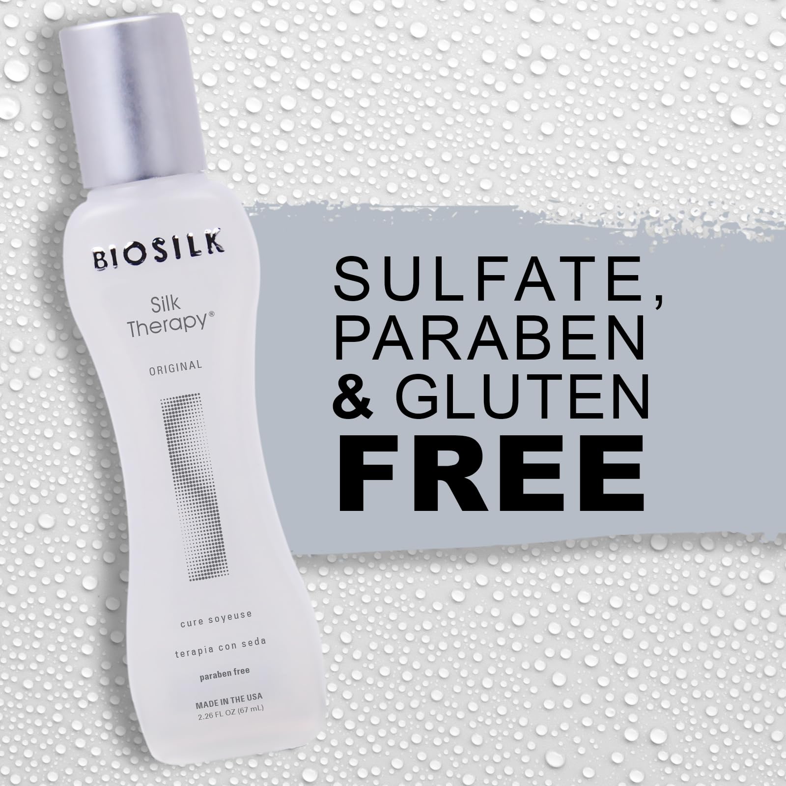BioSilk travel-sized bottle in bag lifestyle shot showcasing portability and convenience