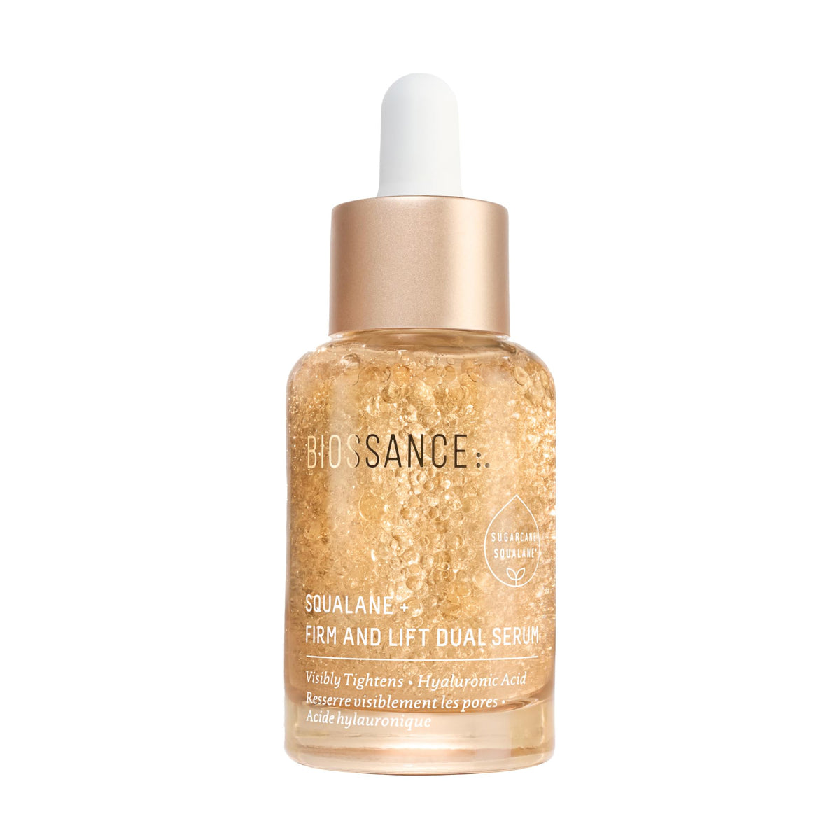 Biossance front bottle view showing elegant packaging and immediate product recognition