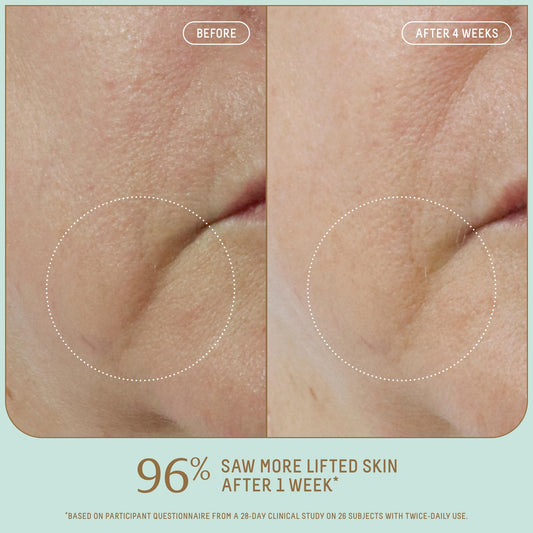 Biossance pump dispensing serum demonstrating easy, controlled application benefit