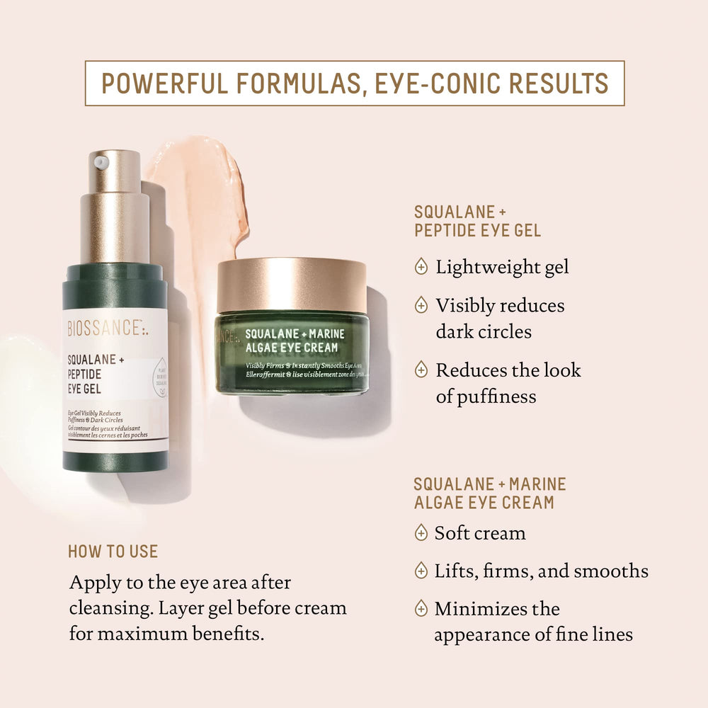 BIOSSANCE applying cream under eye demonstrating gentle patting technique