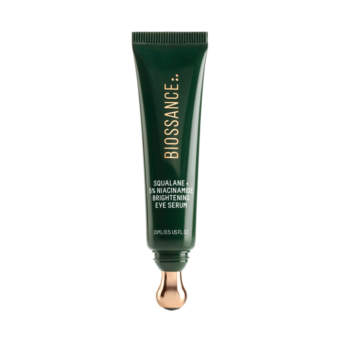 Biossance front packaging showing eye serum and benefits