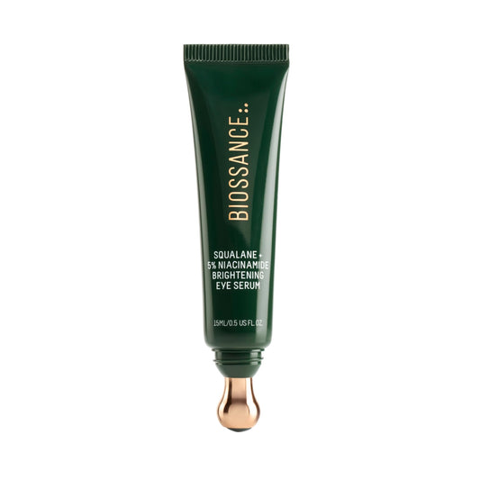 Biossance front packaging showing eye serum and benefits