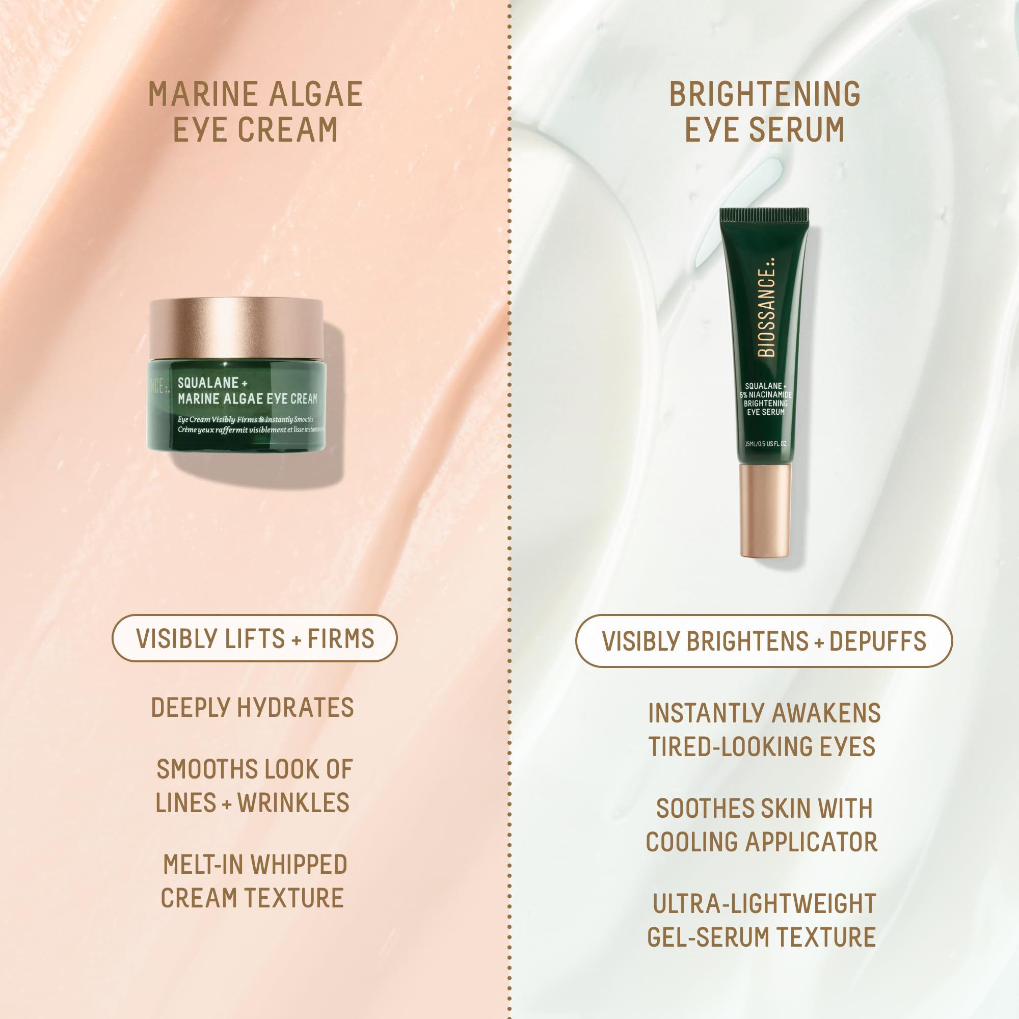 Biossance ingredient focus with niacinamide and vitamin C highlighting brightening
