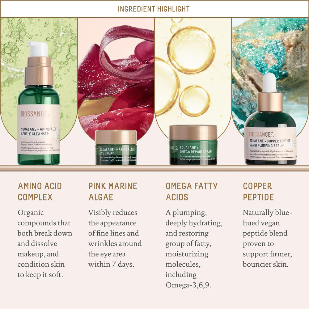 BIOSSANCE marine algae eye cream jar targeting lifted, hydrated eye area