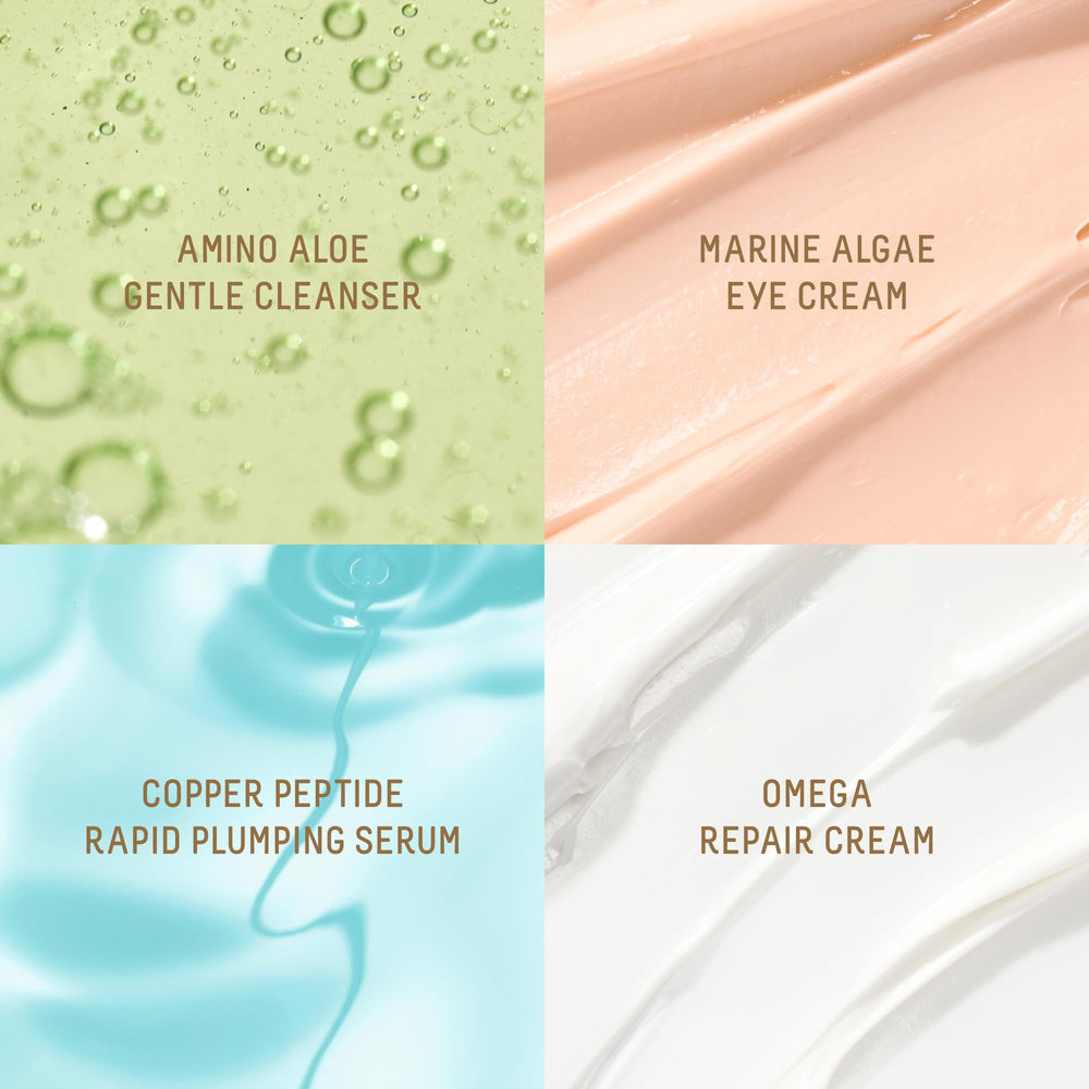 BIOSSANCE products displayed in bathroom highlighting daily routine convenience