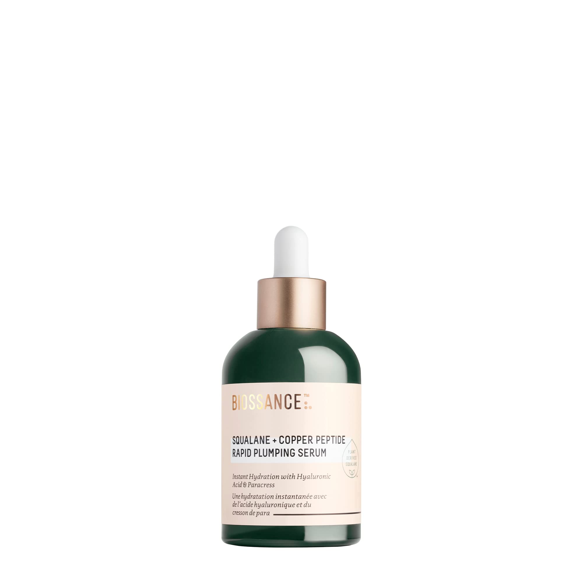 Biossance front packaging showing bottle and label for clear identification and trust