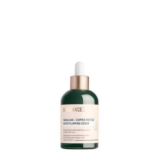 Biossance front packaging showing bottle and label for clear identification and trust
