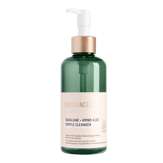 BIOSSANCE front packaging showing cleanser and clear label for easy recognition