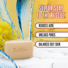 Biosulfur soap held in hand showing true size and easy handling