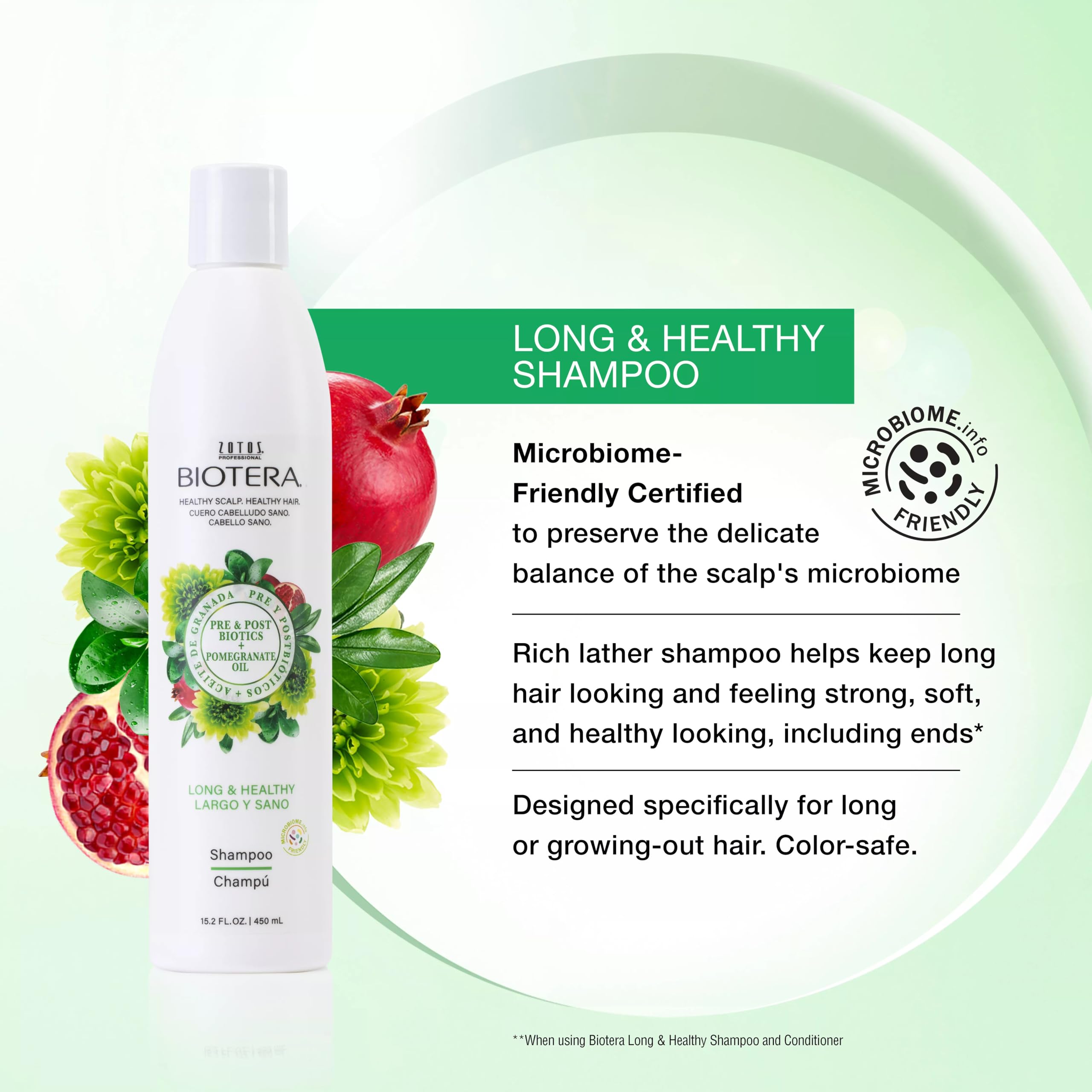 Biotera back label with ingredients and microbiome-friendly benefit