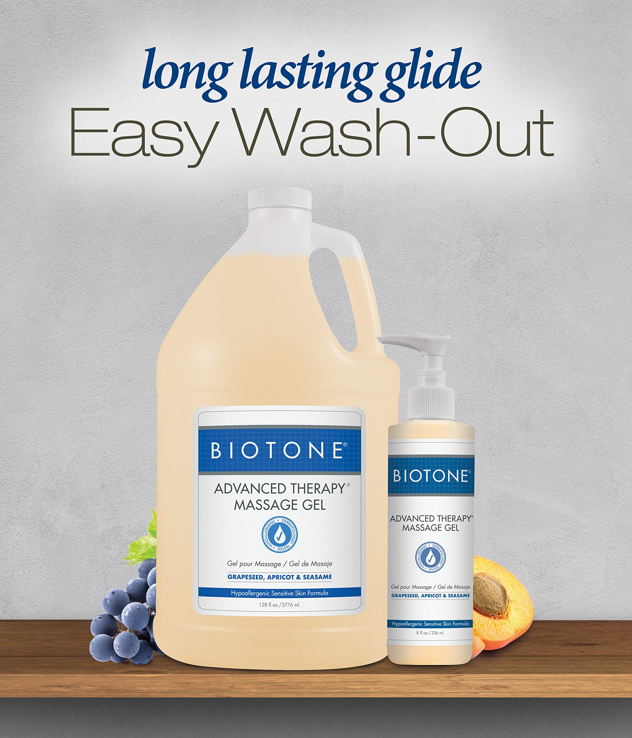 BIOTONE gel texture close-up highlighting silky glide and smooth coverage