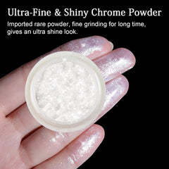 BISHENGYF powder being buffed onto cured gel polish, adds luminous depth
