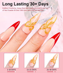 BISHENGYF gold white chrome powder pour over nails, showing vivid mirror-like finish