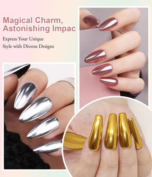 BISHENGYF gold and silver powder close-up showing ultra-fine texture