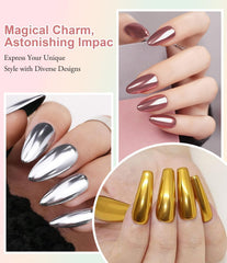 BISHENGYF gold and silver powder close-up showing ultra-fine texture
