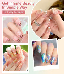 BISHENGYF gradient chrome nails styled in lifestyle scene for inspiration