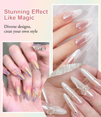 BISHENGYF holographic white powder close-up revealing rainbow shimmer