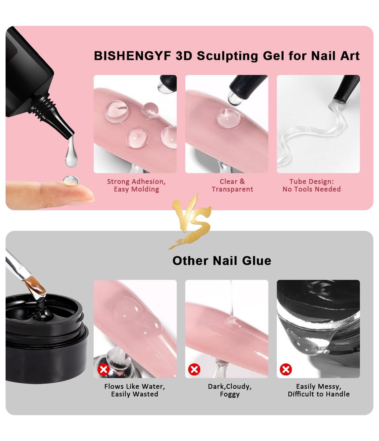 BISHENGYF 15g jar next to fingers for accurate size reference