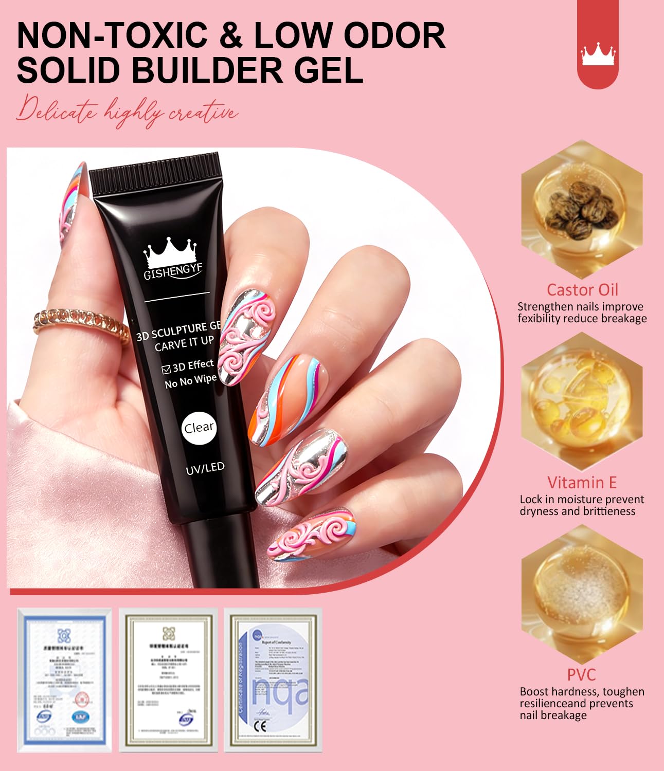 BISHENGYF sculpting gel on brush demonstrating smooth control
