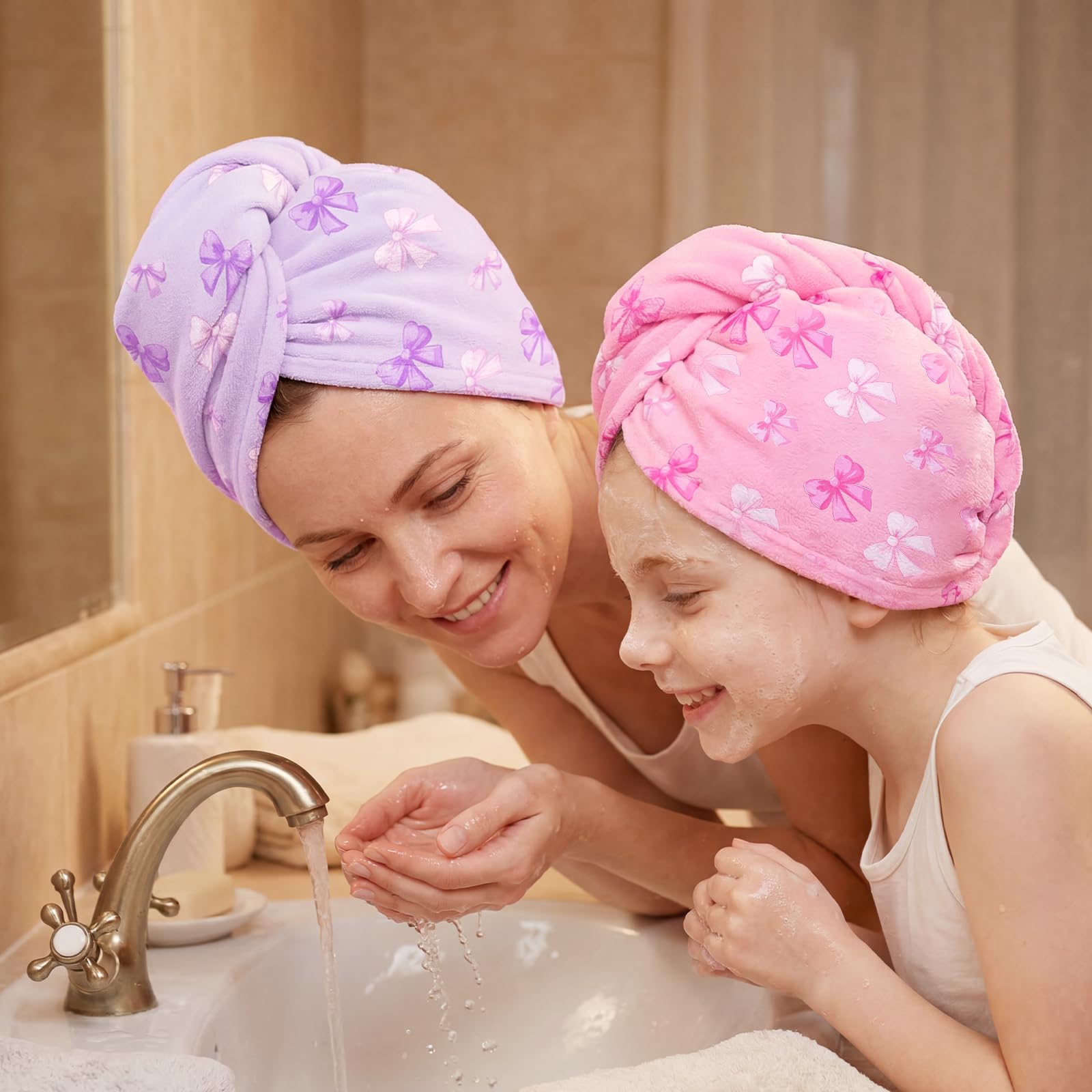 BiueLetter wrapped on child demonstrating comfortable fit and hands-free drying