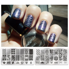 Biutee close-up of flower-etched plate demonstrating sharp floral designs for delicate nails