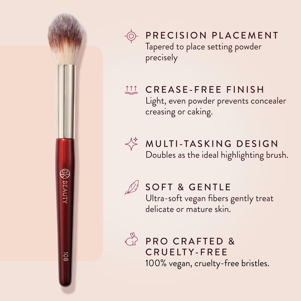 BK BEAUTY bristle close-up showing soft vegan fibers for gentle powder application
